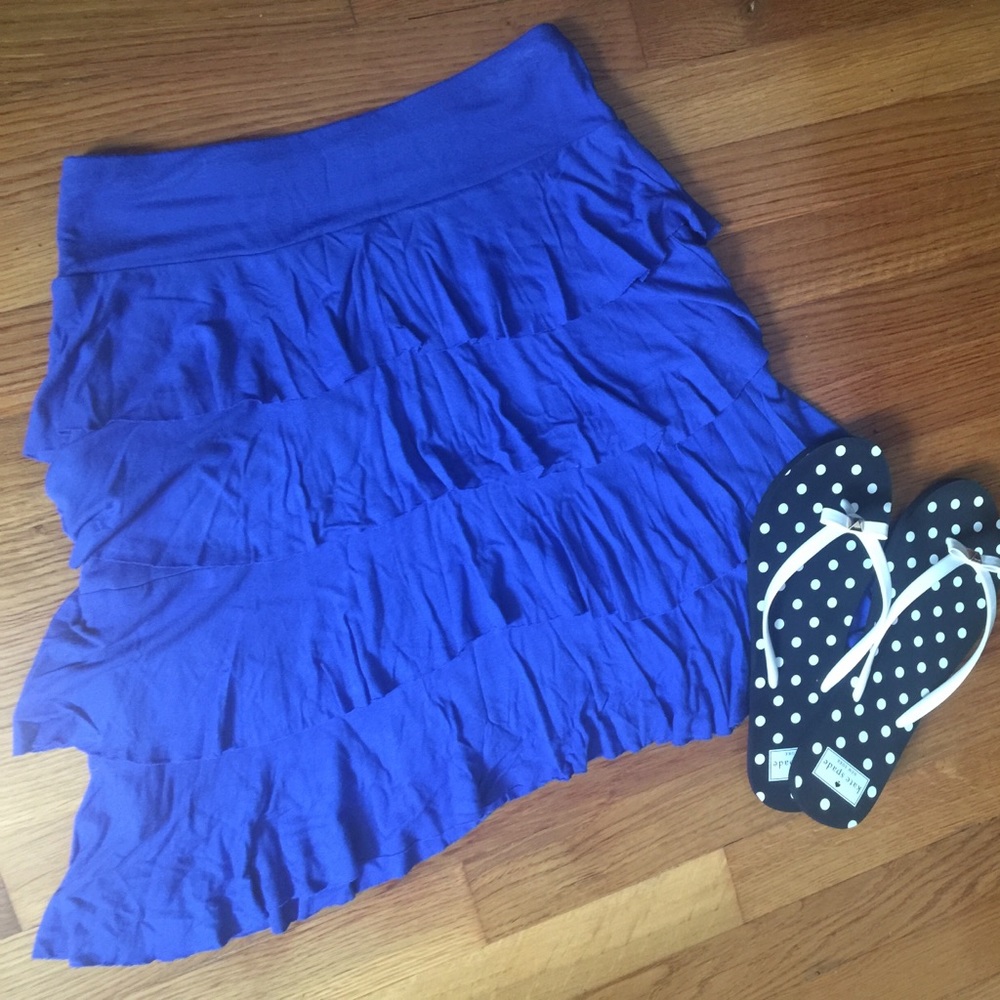 🌹EUC INC tiered blue skirt XS K4